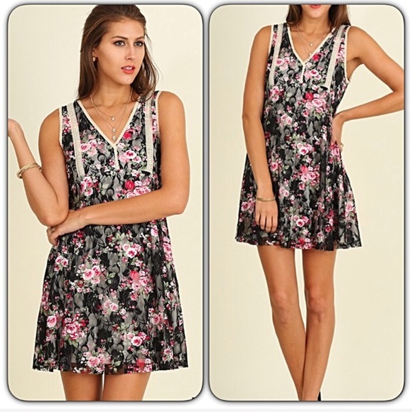 Gorgeous Floral Lace Slip Sleeveless Dress SML NWT - Picture 4 of 5